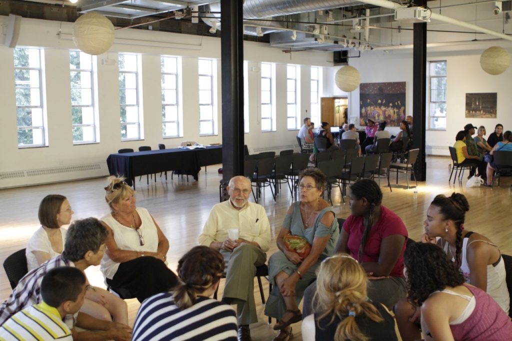 group of people having a discussion